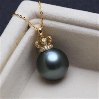 Canbei black pearl seawater south sea necklace pendant strong light flawless 14-15mm crown 14-15mm strong light flawless (including chain)
