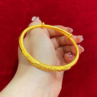 Vatican-made old phoenix gold shop style filigree bracelet for women 999 gold-plated pure silver push-pull bracelet gold-plated silver adjustable bracelet genuine