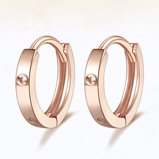 Brocade edge 18k gold earrings plain hoop rose gold women's color gold earrings women's simple korean gold ring earrings earrings earrings stud earrings 18k rose gold earrings (pair)
