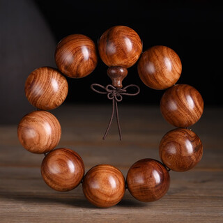 玄同玄同紫檀柳顺纹水波纹佛珠手串酷似海南黄花梨海黄文玩男女款念珠 珠径2.5cm*10颗