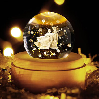 迪士尼（Disney）爱莎公主水晶球音乐盒八音盒教师节礼物生日礼物送女生儿童玩具