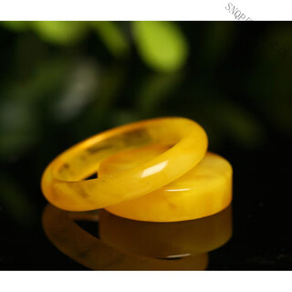 Snqp russian natural beeswax ring one-piece chicken oil yellow ring amber ring rough stone running ring ring for men and women ring mouth 17