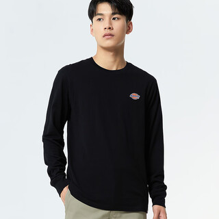 Dickies solid color casual sweatshirt with small logo on the chest, same style sweatshirt for men and women dk010983 black l