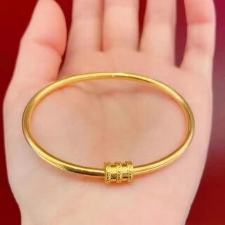 Ji ge 24k small waist bracelet gold live mouth 999 pure gold female ring imitation gold bracelet glossy sand gold bracelet small waist bracelet 56 gift box