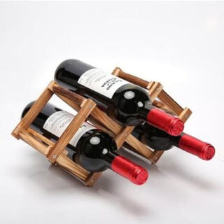 Double small european solid wood light luxury high-end red wine rack ornaments wine cabinet decorations creative red wine rack holder display shelf home carbonized color 3 bottles