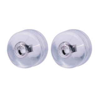 Yuyao 18k gold ear plugs, silicone ear buckles, ear stud plugs, anti-falling, anti-slip, advanced fixed gold 750 gold back plugs, two pairs of white 18k ear plugs (imported)