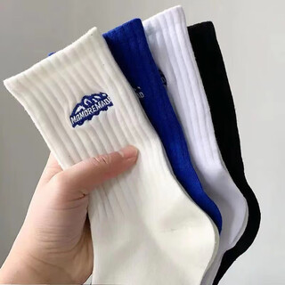 Shuhan socks for young men in spring and autumn, men's fashion versatile casual mid-calf socks, random 4 pairs, one size fits all