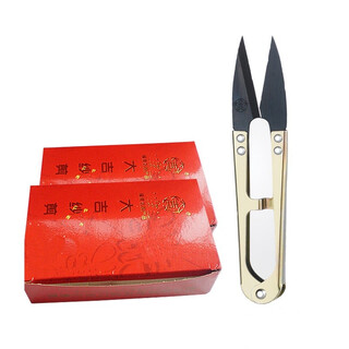 大吉 纱剪DJ-108十字绣服装线头剪刀裁缝U型剪子大号缝纫小剪刀12把 金色12把 默认1