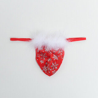 Roselex confidential delivery men's sexy thong plush temptation butt lift intercourse without taking off sexy snowflake red one size