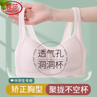 Langsha developmental underwear girls' ultra-thin mesh hole middle school and high school students' physical education class vest-style bras puberty bras