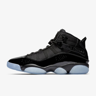 Aj jordan (nike air jordan) jordan 6 rings joe 6 lightweight cushioning breathable wear-resistant 22 years new men's practical basketball shoes black/ice blue 322992-011 standard 44/us10
