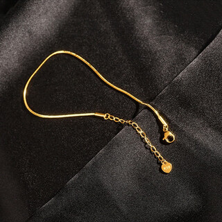 Canbei 18k color gold anklet rose gold snake bone women's niche 2023 new trendy gold color anklet original 18k