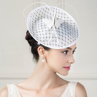 Ee spring and summer new style elegant linen socialite top hat european and american banquet hat women 2351 white adjustable