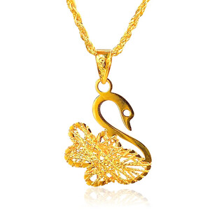 Yiseila 18k gold pendant women's swan pendant gold rose gold k gold pendant elegant pendant 18k gold swan pendant (approximately 1-1.1 grams)