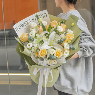 Eswina flower express sunflower mix and match bouquet birthday gift nationwide delivery 11 champagne roses + lily mix and match bouquet