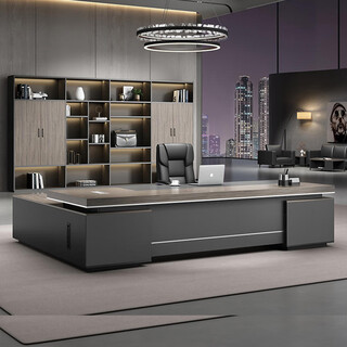 Boss litang's desk, simple modern table and chair combination, executive desk, single ceo desk, manager's office furniture, boss desk, super durable 3.0 meters, including double cabinets + chairs + 3.2 meters bookcases