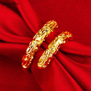 Ji gehei myth wukong sand gold gold cudgel ring men's and women's tightening curse relief chinese style domineering couple ring open large gold cudgel cudgel ring