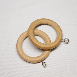 Lilang curtain rod rings solid wood curtain buckle rings hook accessories log roman rod rings ring ring b style one wood color inner diameter 35mm