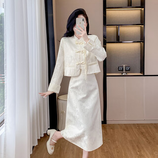 Suluolin (suluolin) 2025 spring and autumn new women's two-piece suit dress chinese style national style high-end temperament clothes mi xing suit m 105-115jin jin equals 0.5 kg
