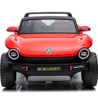 Join hands with volkswagen beetle electric children's car, four-wheeled baby with remote control, double toy car for children, can take adults with lithium battery, supreme red + soft wheels + large lithium battery, 6 hours of battery life
