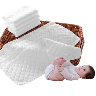 Plaid bear baby diaper spring and summer breathable and absorbent diaper washable diaper cloth summer newborn meson cloth 10 pieces (three layers) 46cmx17cm