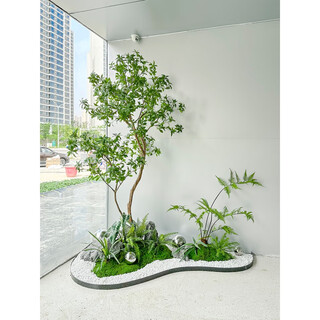 Grandpa locke's high-end simulated horse drunken wood window landscaping plant indoor bionic green plant decorative tree large artificial tree simple landscape 1.5 meters high (single tree)