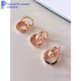 Dl 1998 fat donglai same style 18k gold earrings rose gold earrings au75018k gold earrings colored gold earrings turned flower earrings 18k rose gold earrings (small single) outer diameter