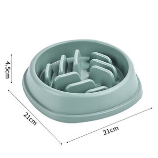 Raft core slow food bowl cat ceramic double hole net red cat and dog bowl pet anti-slip pet supplies young pet slow food bowl anti-hit fresh green