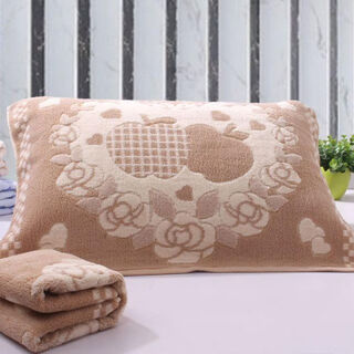 Porphyry old shanghai pillow cover, old-fashioned pillow cover, thickened and enlarged, a pair, soft cartoon, non-fading, apple coffee color, one price 50*73cm