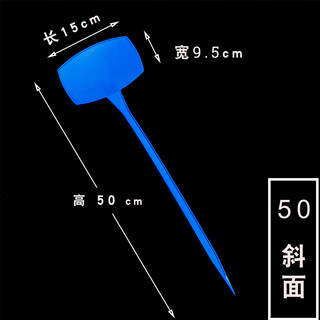 西普顿多种规格多种颜色塑料大号插地牌园艺标签园艺标识牌指示牌地插牌 大斜面50cm蓝色10个