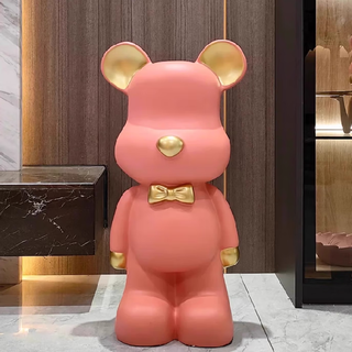 Yizemei violent bear piggy bank 2024 new only cannot be taken out, children's male and female large piggy bank floor-standing extra large ornament pink violent bear piggy bank height 28cm