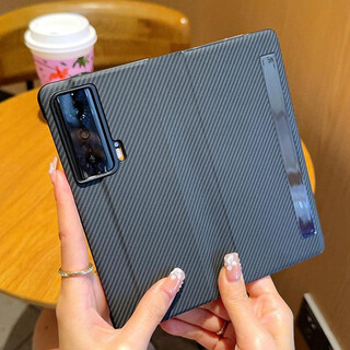 Suitable for honor magicvs mobile phone case v2 ultimate edition flip magicv stand anti-fall mobile phone protective case carbon fiber-skin black honor magicvs