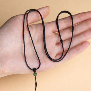 Ningxinge pendant lanyard hand-woven red rope necklace rope jade jade pendant pendant rope men and women adjustable temperament black丨1.5mm