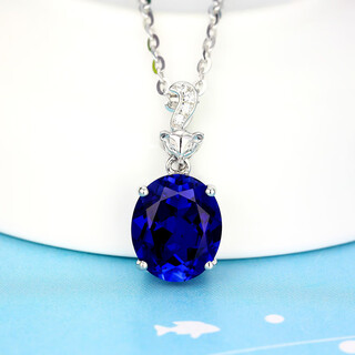 Tiansi sapphire pendant 925 silver plated 18k gold necklace colored gemstone crystal tanzanite color women's picture color pendant without chain