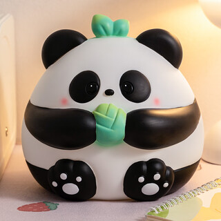 Qi le's birthday gift panda piggy bank for women, children's large capacity, depositable and removable, new style for boys, only in and out of the piggy bank, panda rice balls (large size)