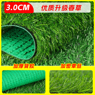 Qingya simulated lawn carpet, artificial grass mat, plastic green balcony outdoor kindergarten decoration, artificial turf mat 3.0cm upgraded high-quality spring grass green bottom