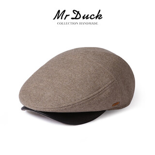 Mr duck limited edition british marling&evans lambswool cap men's winter high-end forward hat mw461101-warm taupe (100% merino lambswool) l (58-59cm)