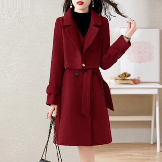 Chu xin two-piece suit skirt 2025 autumn and winter women's new fashion temperament fashionable high-end suit dress red l (112-122jin jin equals 0.5 kg)