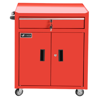 Yiming hardware tools tin cabinet workshop accessories storage rack drawer parts box multifunctional thickened repair turnover box red single drawer tool cabinet (casters with lock)