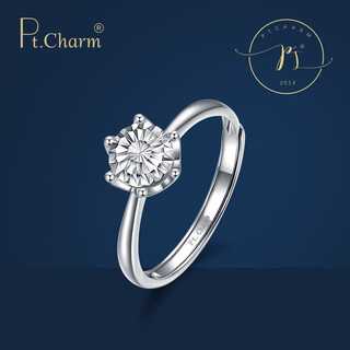 Pt.charm platinum ring live diamond effect pt950 platinum personalized women's ring exquisite workmanship born for love ring ready stock 2.9-3.0g adjustable size 9-15 six claws