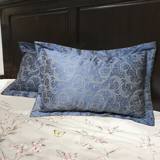 Cotton satin jacquard pillowcase european style pillowcase single latex pillowcase wedding pair high count high density bilon style (ulan) precision jacquard 1 pair 48cmx74cm