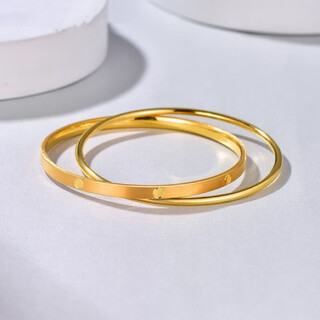 Kzd gold store model gold-plated silver bracelet, two generations of love bracelet, plain ring bracelet, chinese valentine's day gift, pure gold and pure silver, 54 rings