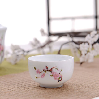 Yufan jingdezhen ceramic wine warmer hot pot wine cup one or two chinese kung fu tea set single cup drinking rice wine white wine cup water point peach blossom 50ml wine cup