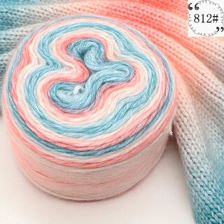 Gradient knitting scarf wool cake velvet handmade diy knitting boyfriend female self-woven scarf wool ball thick thread material package 812