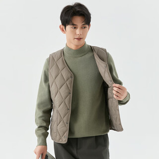 Mo piao down cotton vest men's light thin autumn and winter down cotton liner fashionable warm vest bottoming wear waistcoat middle-aged and elderly khaki m 90-110jin jin is equal to 0.5 kg