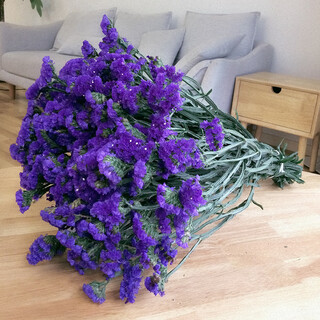 Aiman yunnan natural style forget-me-not dried flower bouquet real flower decorative ornaments living room small and large flower arrangements jin jin is equal to 0.5 kg, sold as gifts, purple forget-me-not, a total of 20 pieces, semi-dried branches