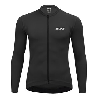 Swg mingsheng winter fleece cycling clothing men's mountain road bike clothes equipment autumn and winter thickened fleece long top - black l