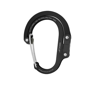 Gear aid heroclip carabiner clip and hook (large) black/white