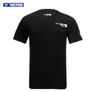 威克多（VICTOR）胜利速干短袖个性多色团购男女同款吸汗羽毛球服T09020 09020C 黑色 L