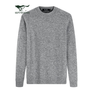 Septwolves easy care cashmere sweater machine washable round neck pure cashmere thick sweater 003 (medium gray) xl 175/92a
